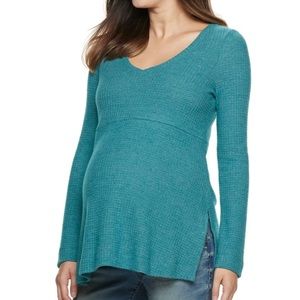 COPY - NWT Teal V-neck Maternity sweater by a:glow  large